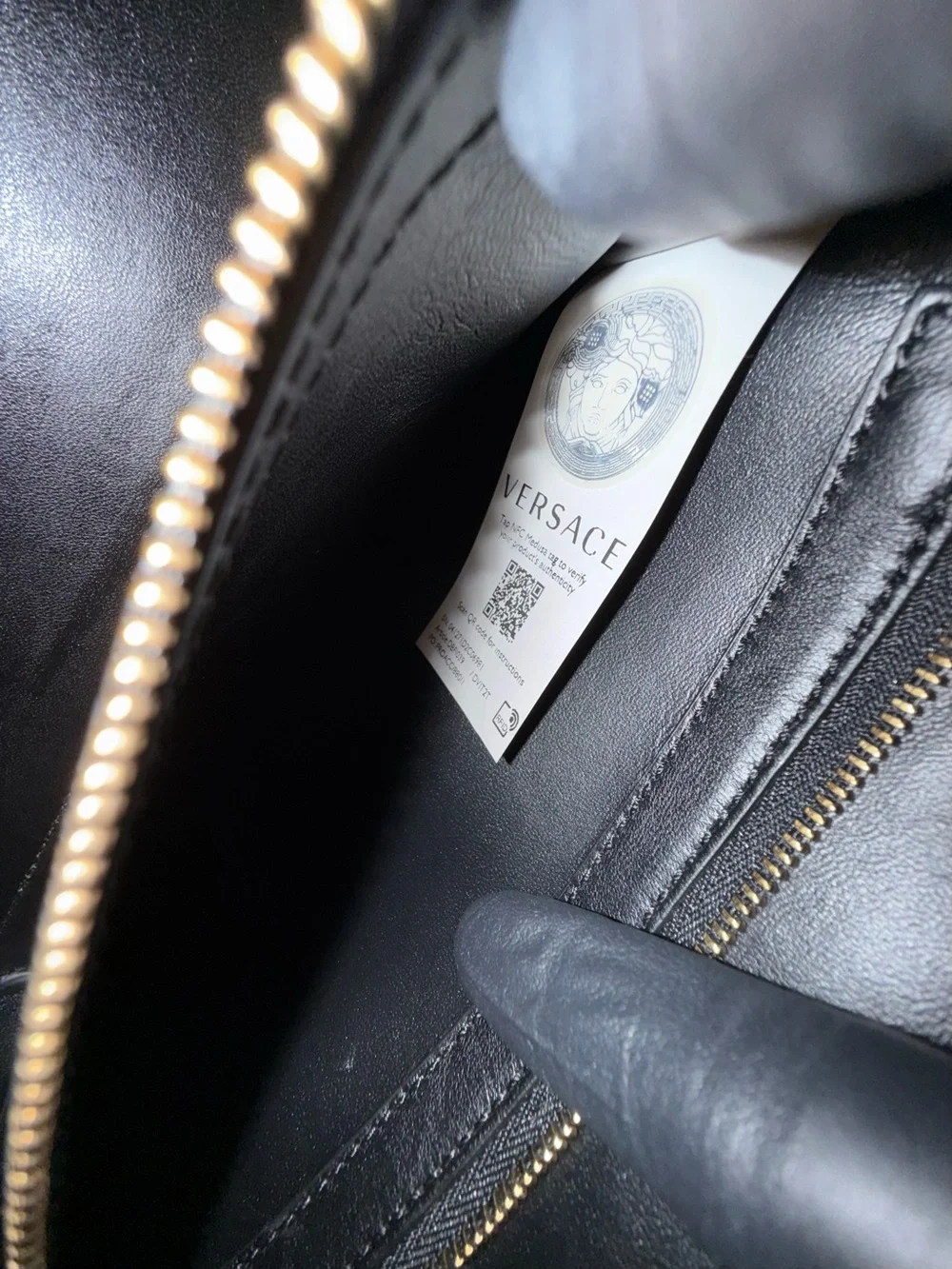 Versace La Medusa Leather Top Handle